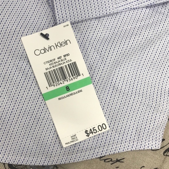 Calvin Klein LSlim Fit Stretch Dash Shirt - Picture 5 of 8